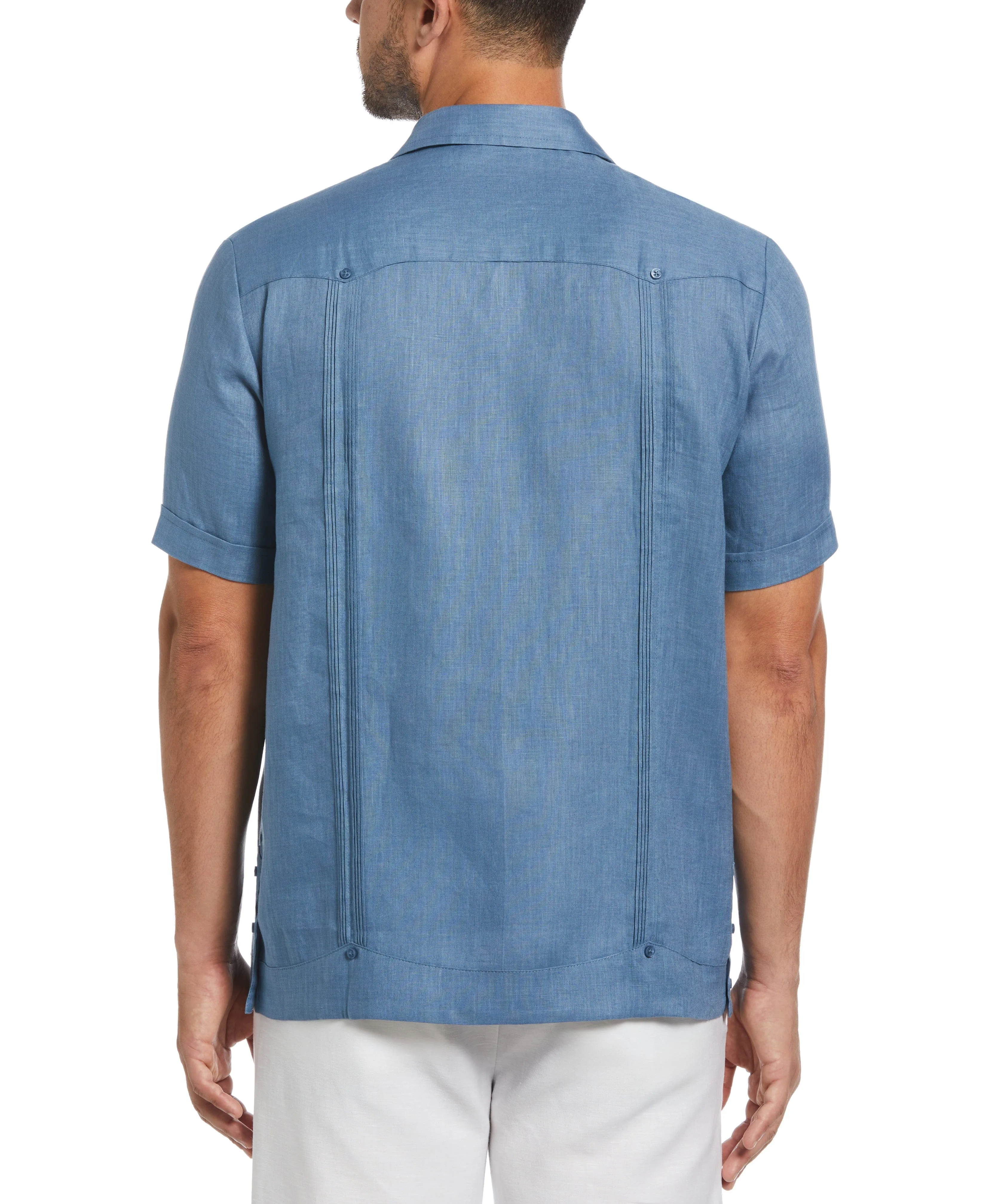 100% Linen Classic Guayabera Shirt - Short Sleeve