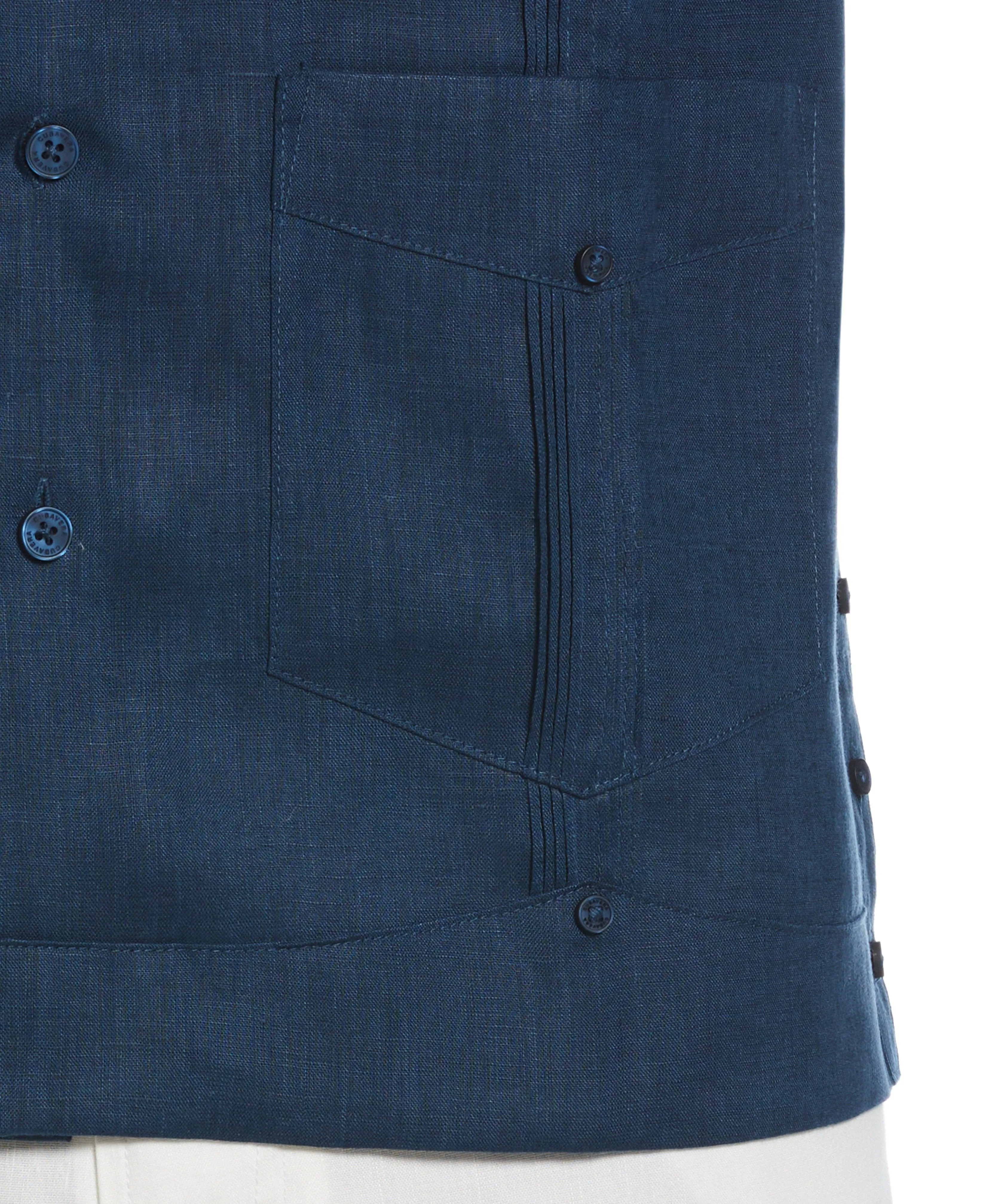 100% Linen Classic Guayabera Shirt - Short Sleeve