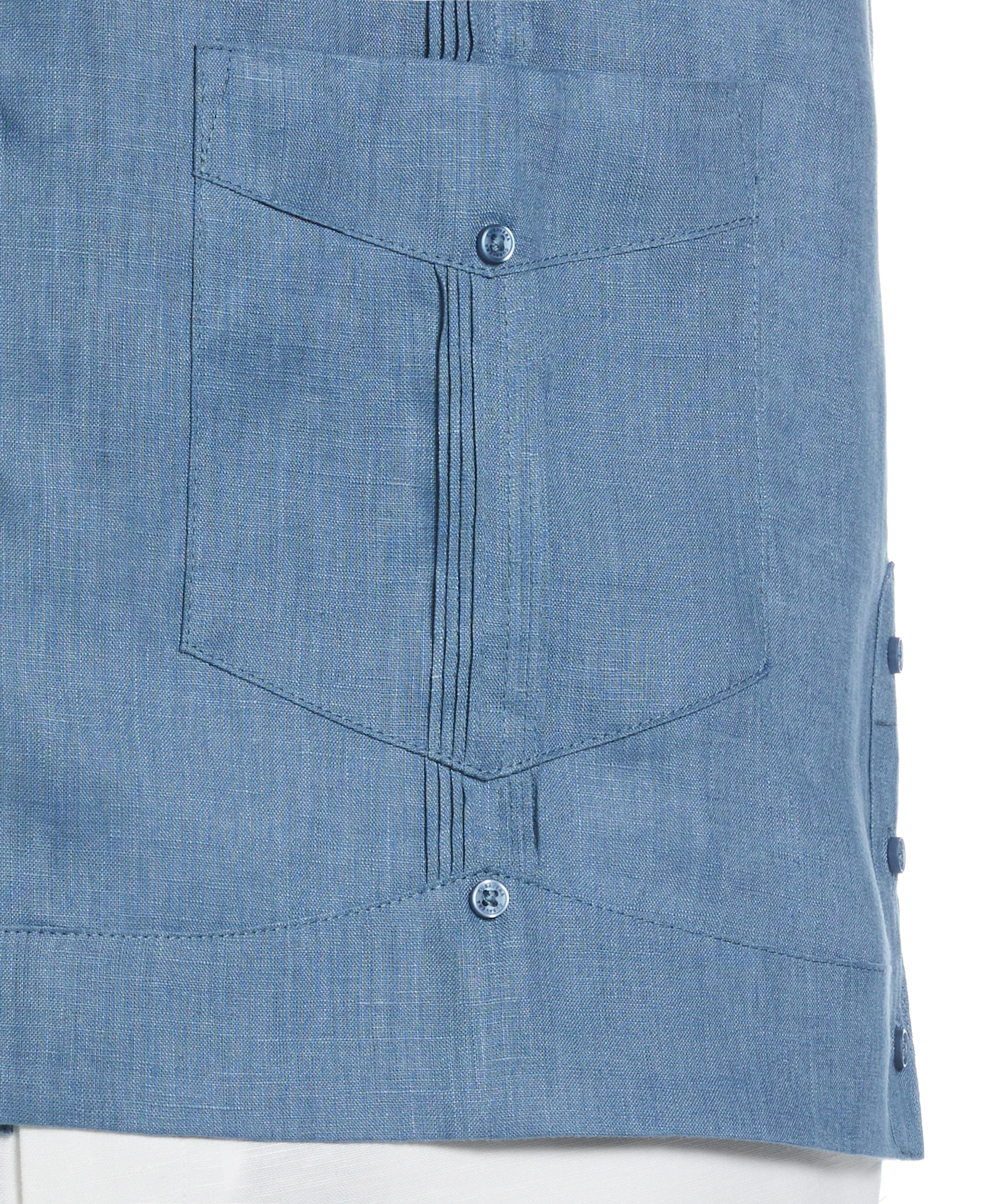 100% Linen Classic Guayabera Shirt - Short Sleeve