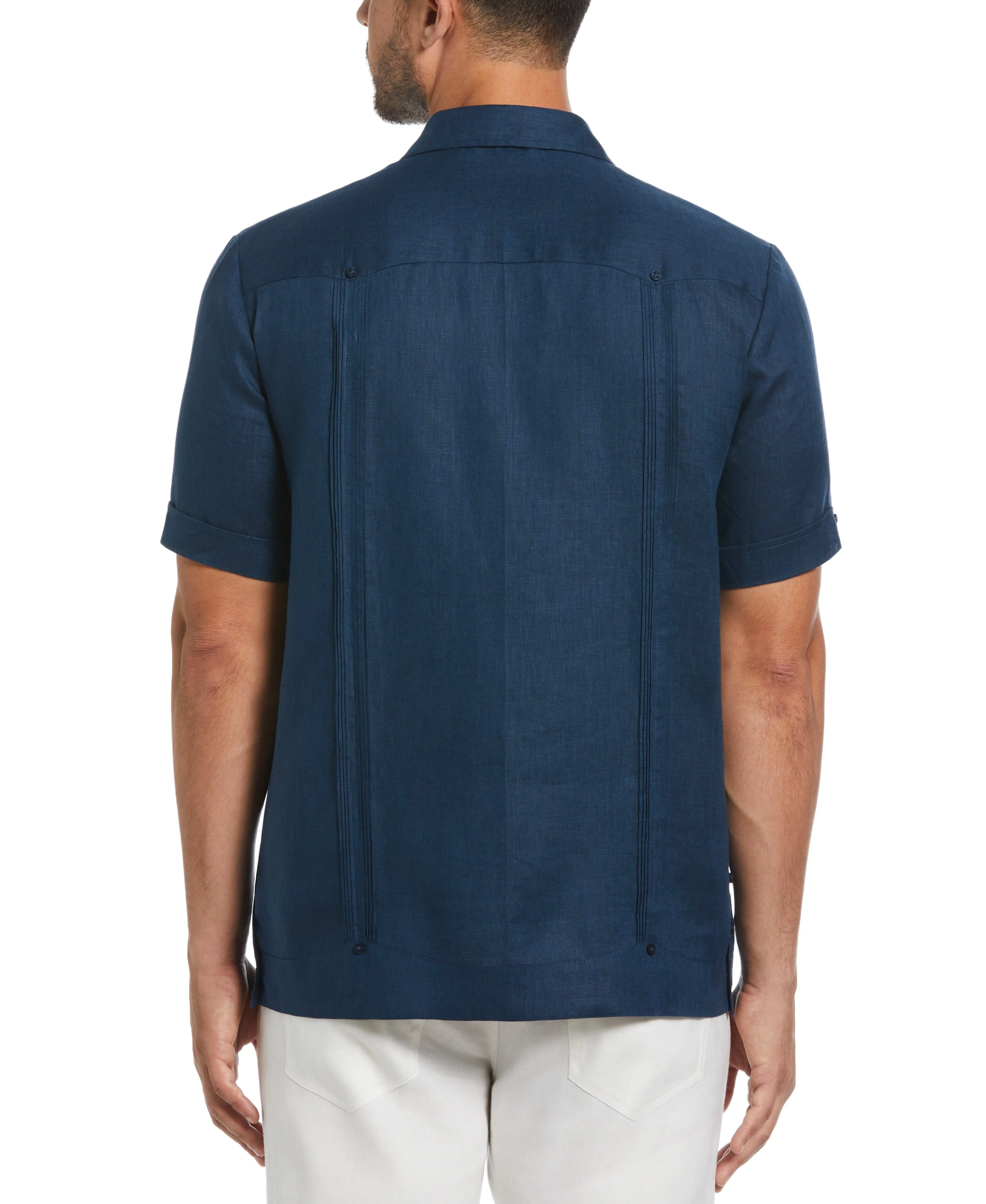 100% Linen Classic Guayabera Shirt - Short Sleeve