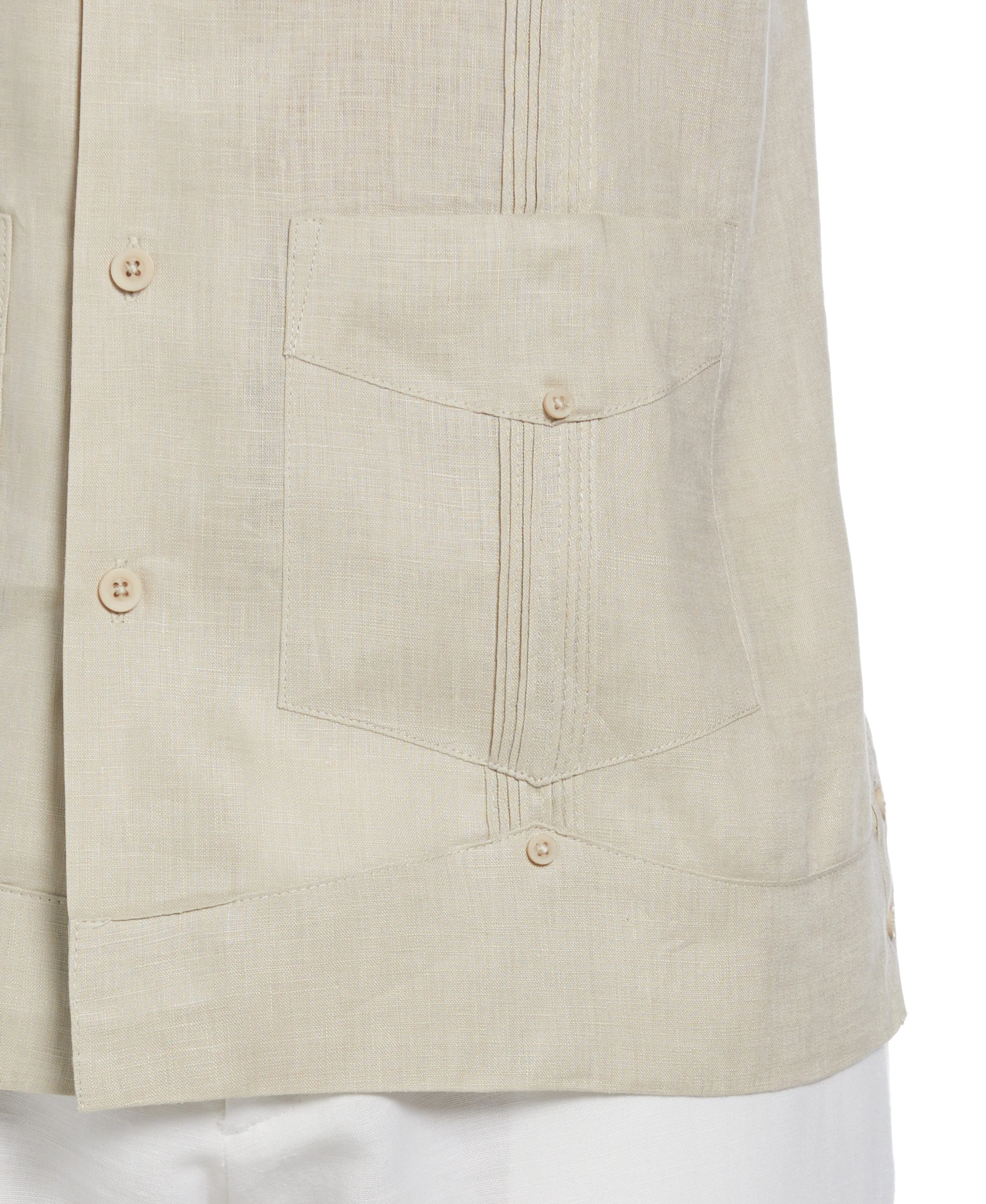 100% Linen Classic Guayabera Shirt - Short Sleeve