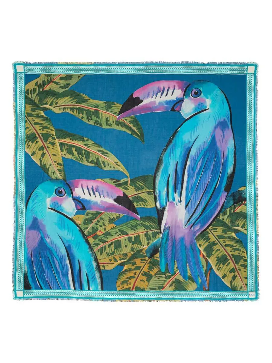 2 Toucans Square In Sea Blue