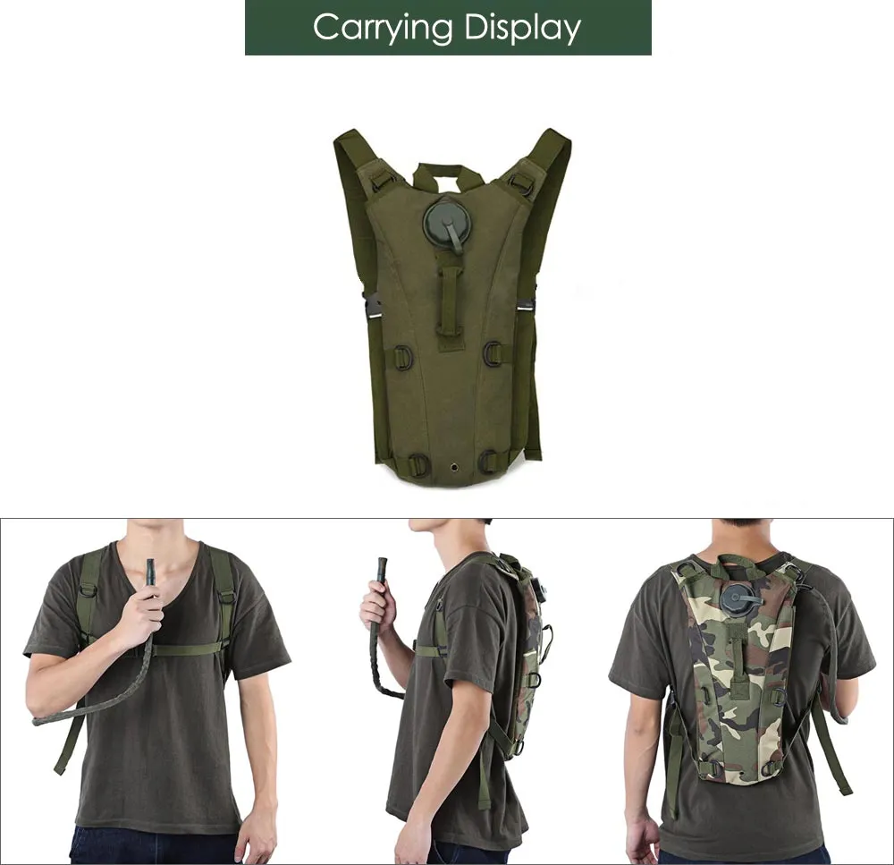 3L Water Pouch Knapsack Tactical Camp Hydration Backpack