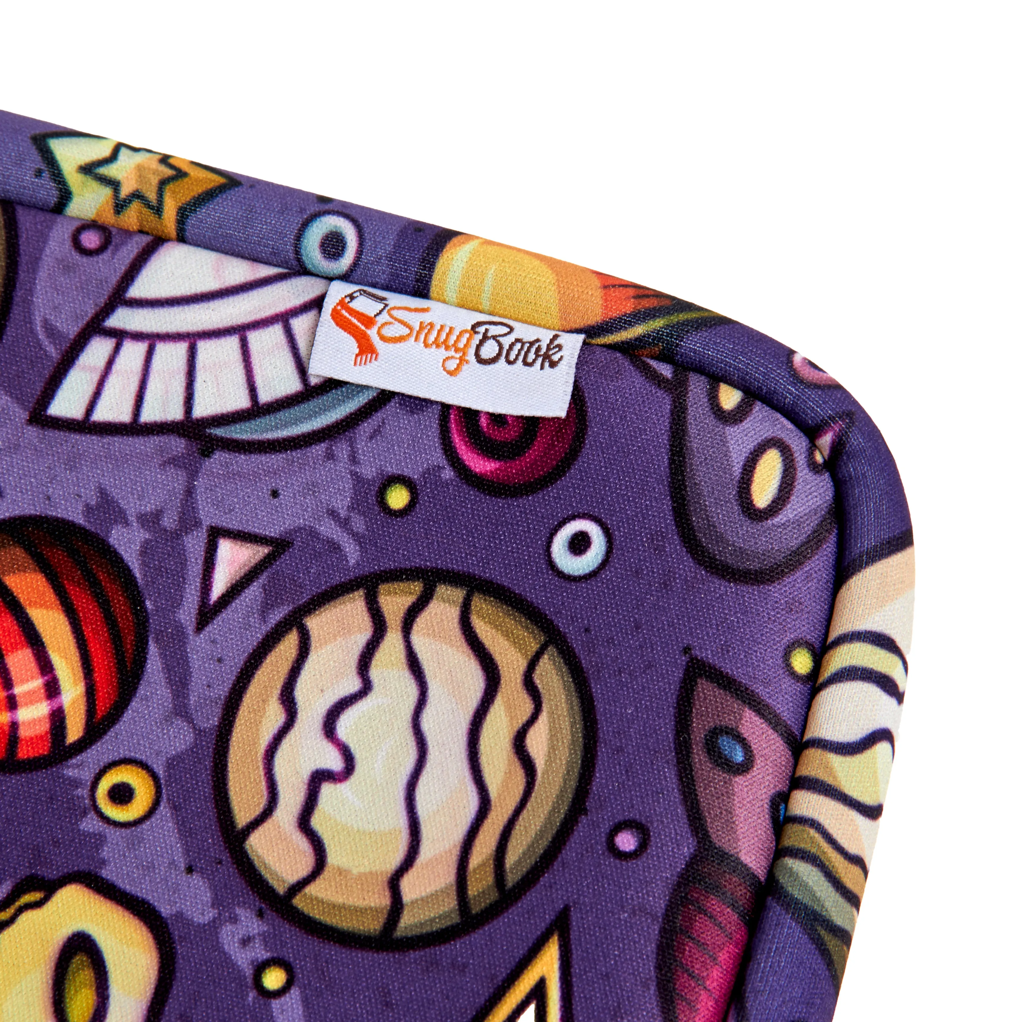 Above & Beyond - High Quality Book Pouch / Book Sleeve Space Themed - Purple