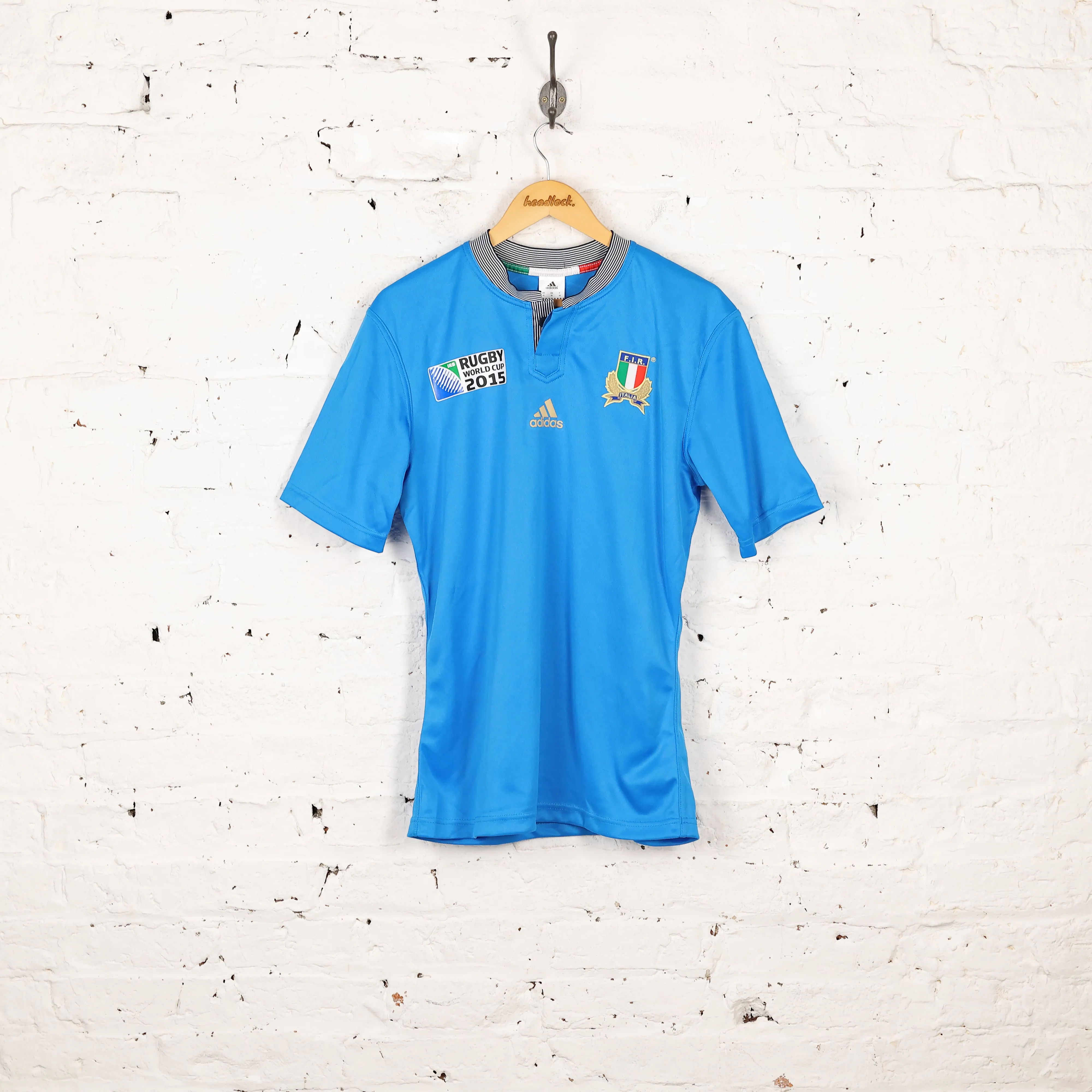 Adidas Italy 2015 World Cup Home Rugby Shirt - Blue - M