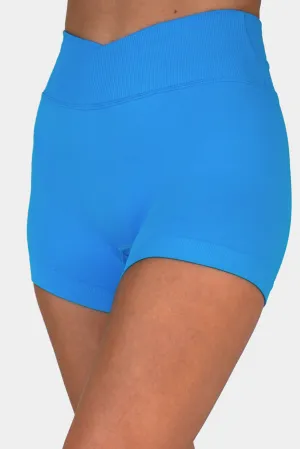 Aero V-Band Scrunch Shorts - Deep Sky Blue