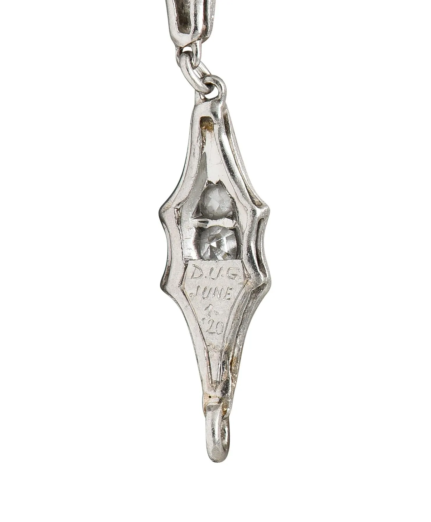 Art Deco 1920 4.60 CTW Diamond Platinum Fancy Link Antique Chain Necklace
