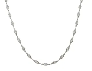 Art Deco 1920 4.60 CTW Diamond Platinum Fancy Link Antique Chain Necklace