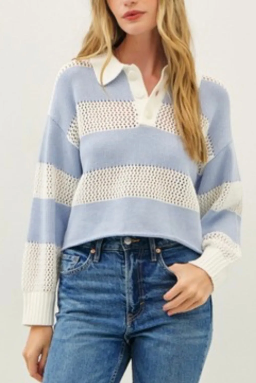 Ashley Rugby Sweater- Blue
