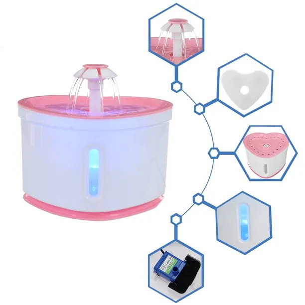 Automatic Cat Water Fountain LED Electronic Bowl