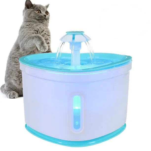 Automatic Cat Water Fountain LED Electronic Bowl