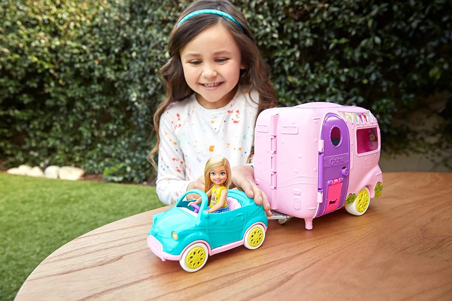 Barbie Club Chelsea Camper Playset with Chelsea Doll, Puppy, Car, Camper, Firepit, Guitar and 10 Accessories, Gift for 3 to 7 Year Olds! Retails $63 