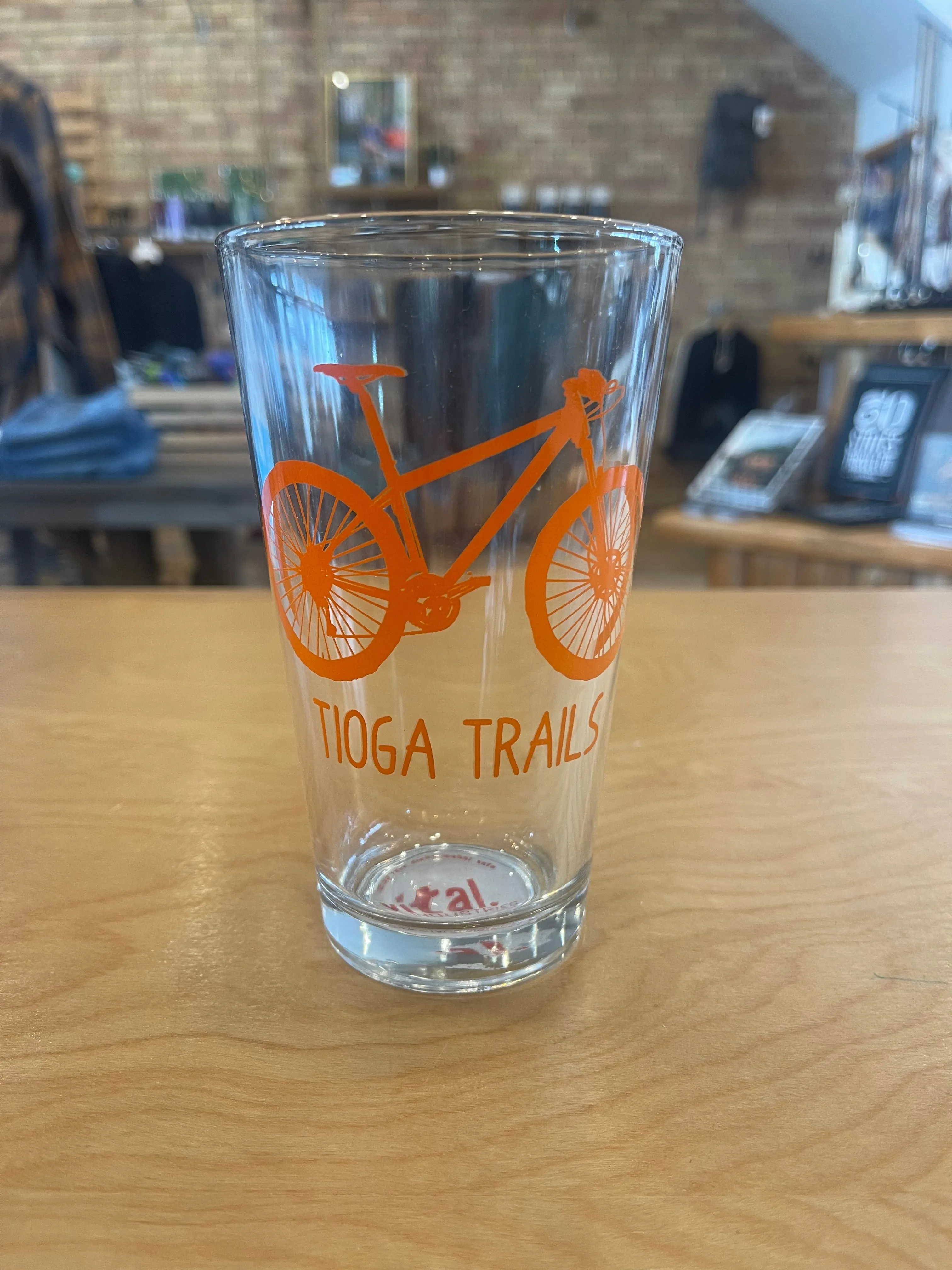 Bicycle Pint Glass - Tioga Trails