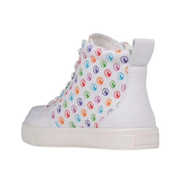 Billy Classic Rainbow Polka Kids High Top Adaptive Sneaker (EasyOn)