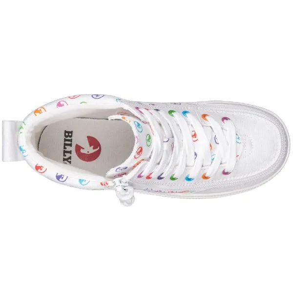 Billy Classic Rainbow Polka Kids High Top Adaptive Sneaker (EasyOn)
