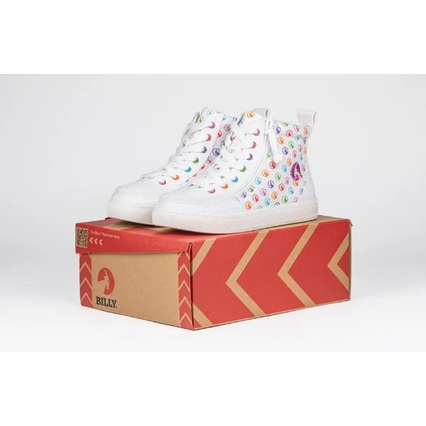 Billy Classic Rainbow Polka Kids High Top Adaptive Sneaker (EasyOn)