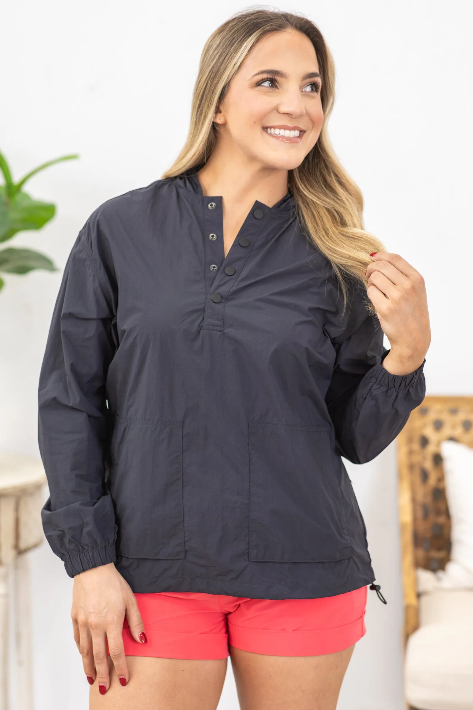 Black Water Resistant Hooded Active Jacket