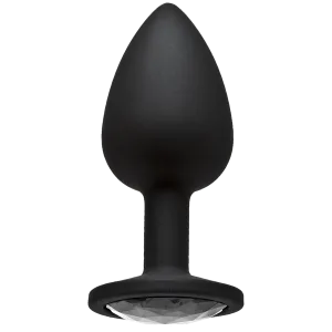 Booty Bling Small Black Plug Silver Stone