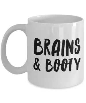 Brains & Booty Mug for Her Funny Galentines Day Gifts Girlfriend Gift Idea Coffee Cup