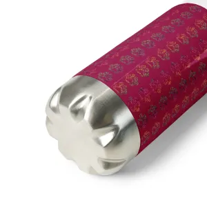 Burgundy Paw Prints Water Bottle