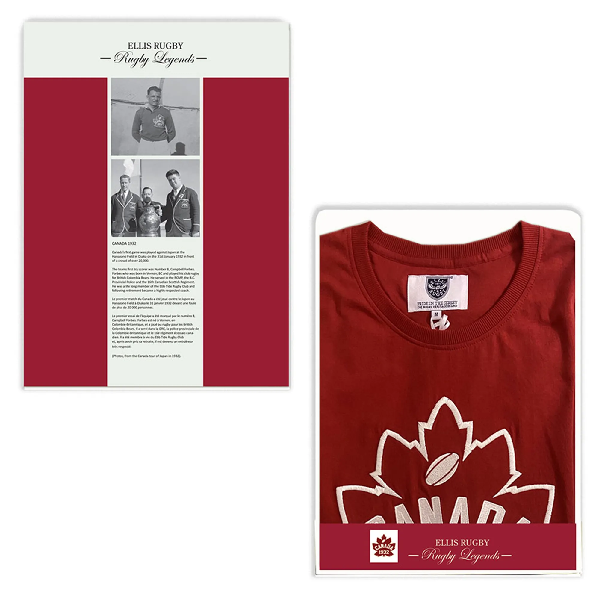 Canada Rugby 1932 T-Shirt by Ells Rugby