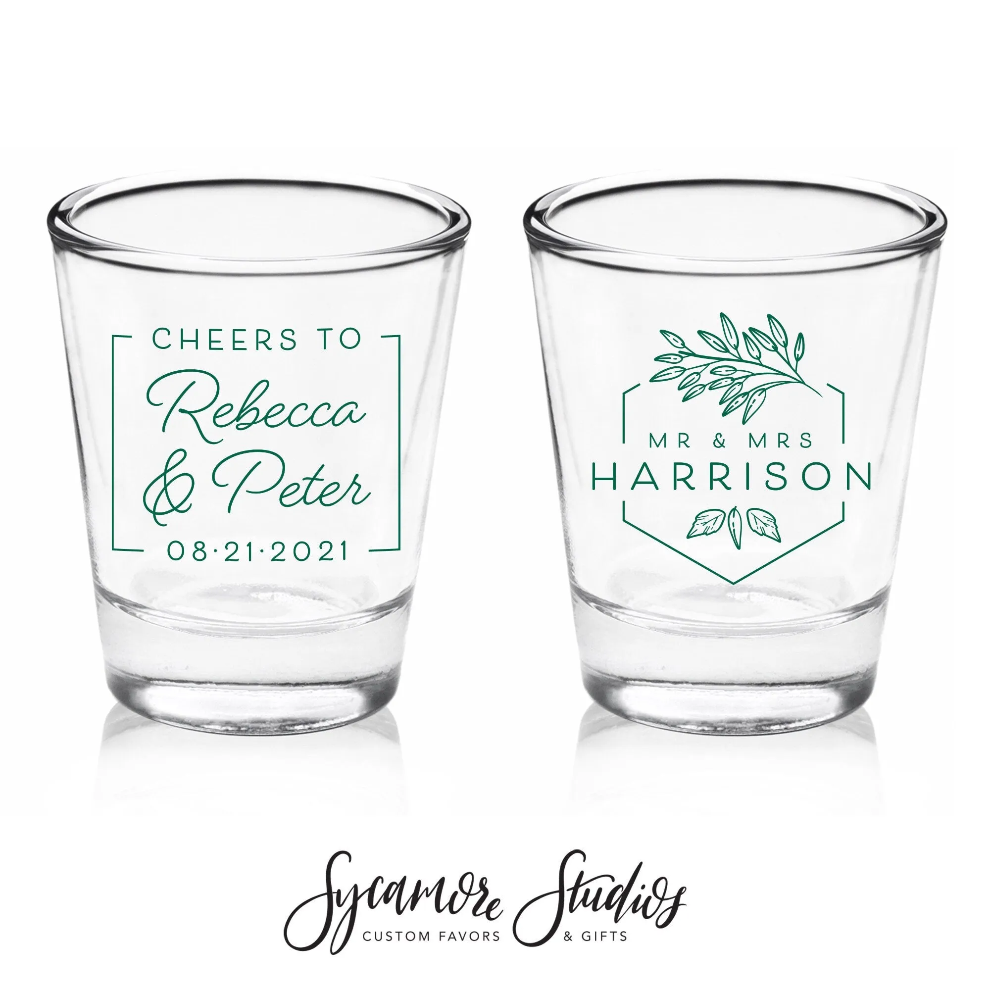 Cheers to The Mr and Mrs - Double-Sided Shot Glass #174C