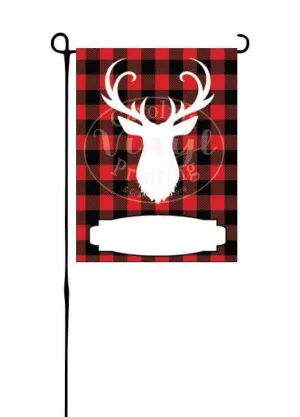 Christmas Deer on red buffalo plaid