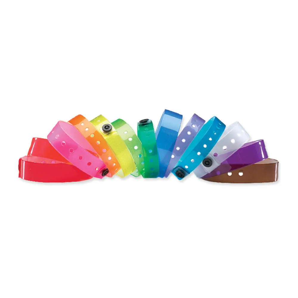 ClearImage® Vinyl Wristbands 1/2" Snap Closure 130P (500/Box)
