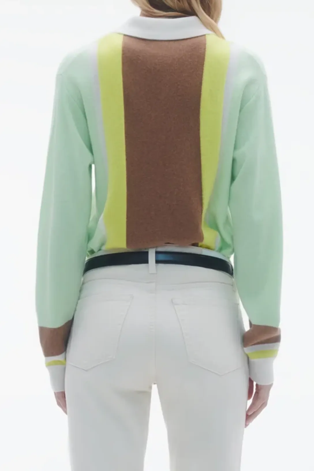 Cropped Stripe Rugby | Mint Combo