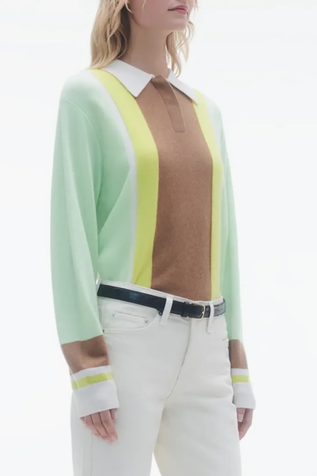 Cropped Stripe Rugby | Mint Combo