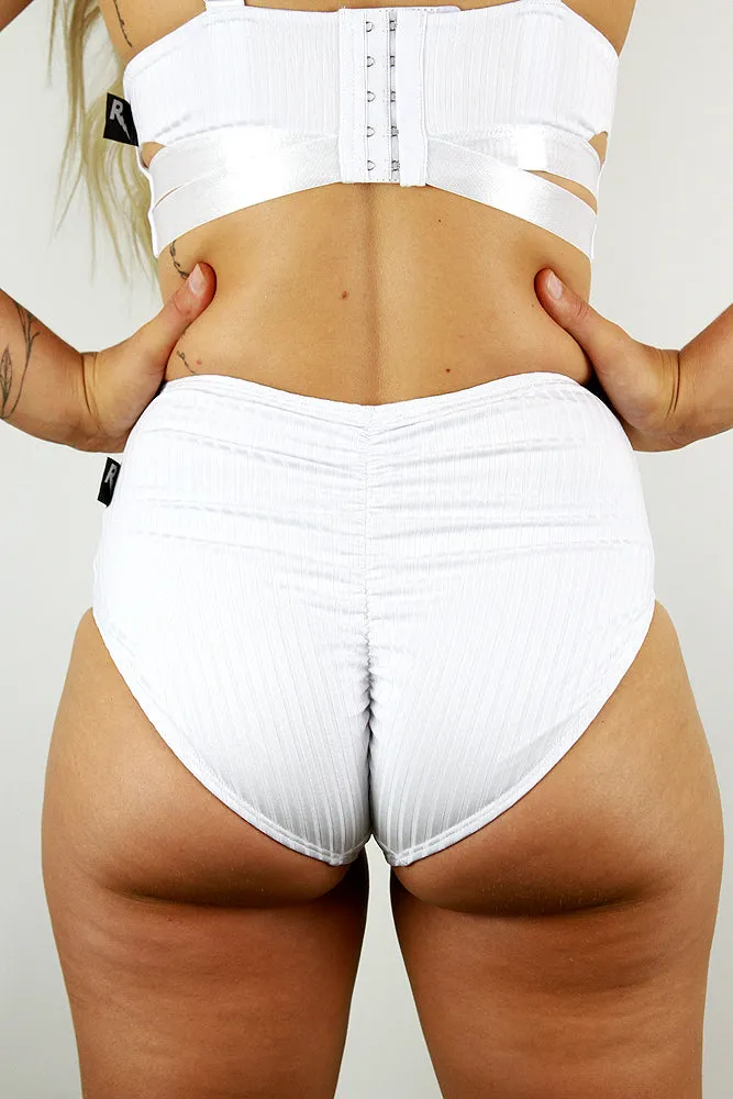 Crystal V Mid Waist Short - White