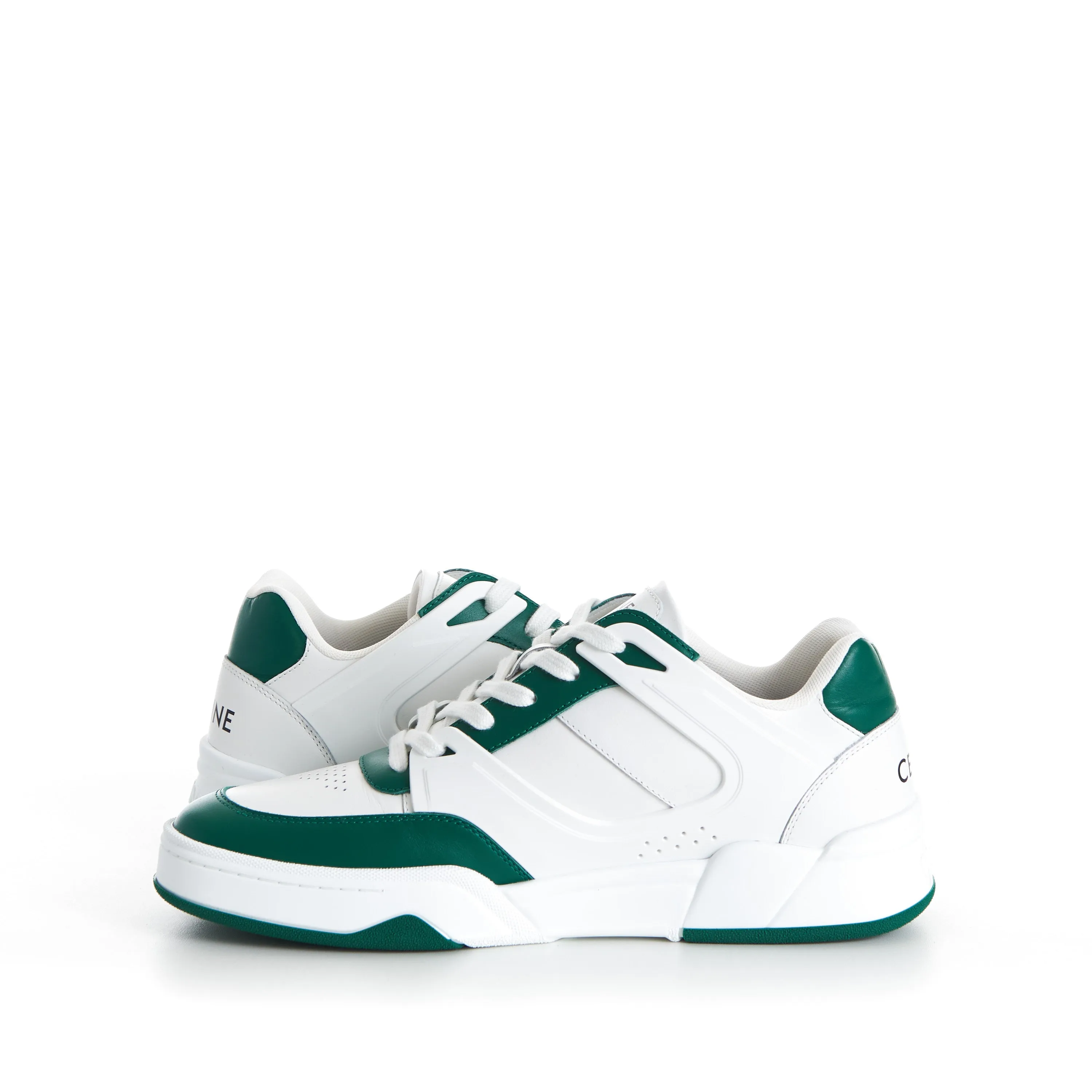 CT-07 Low Top Sneaker - White & Green Leather