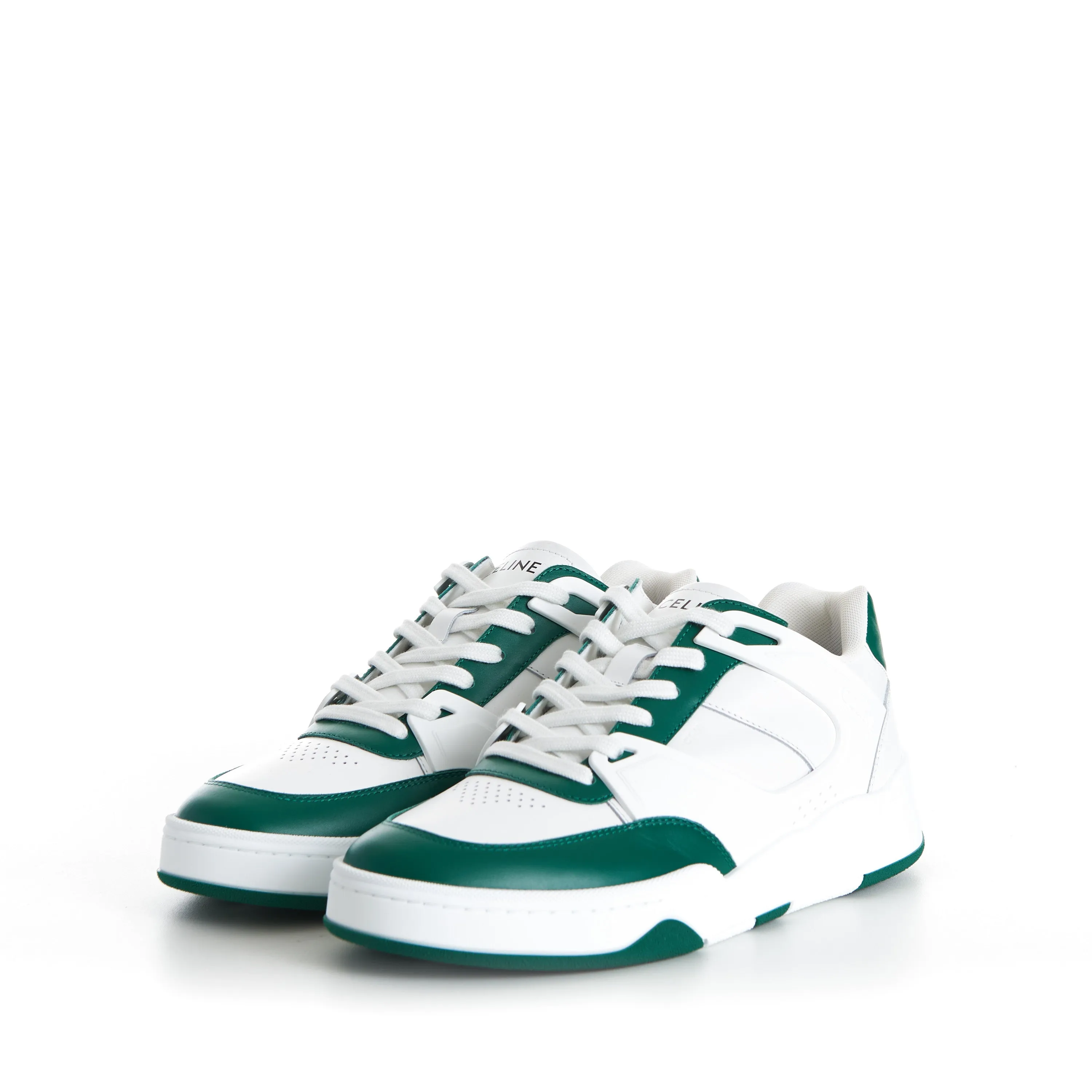 CT-07 Low Top Sneaker - White & Green Leather