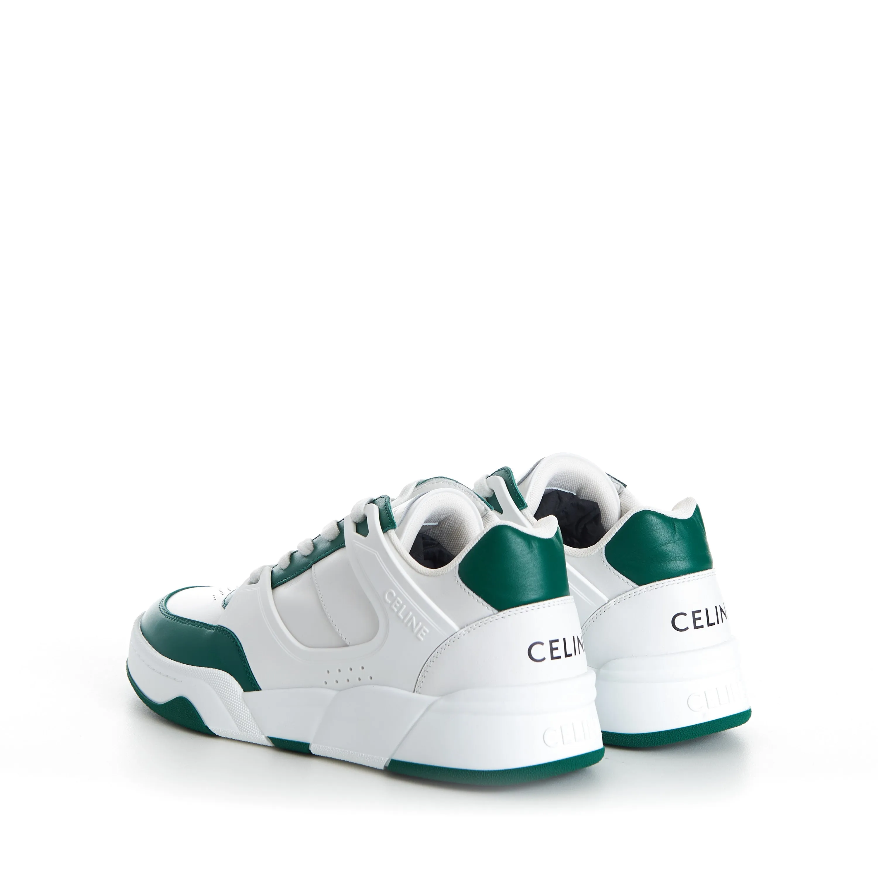 CT-07 Low Top Sneaker - White & Green Leather
