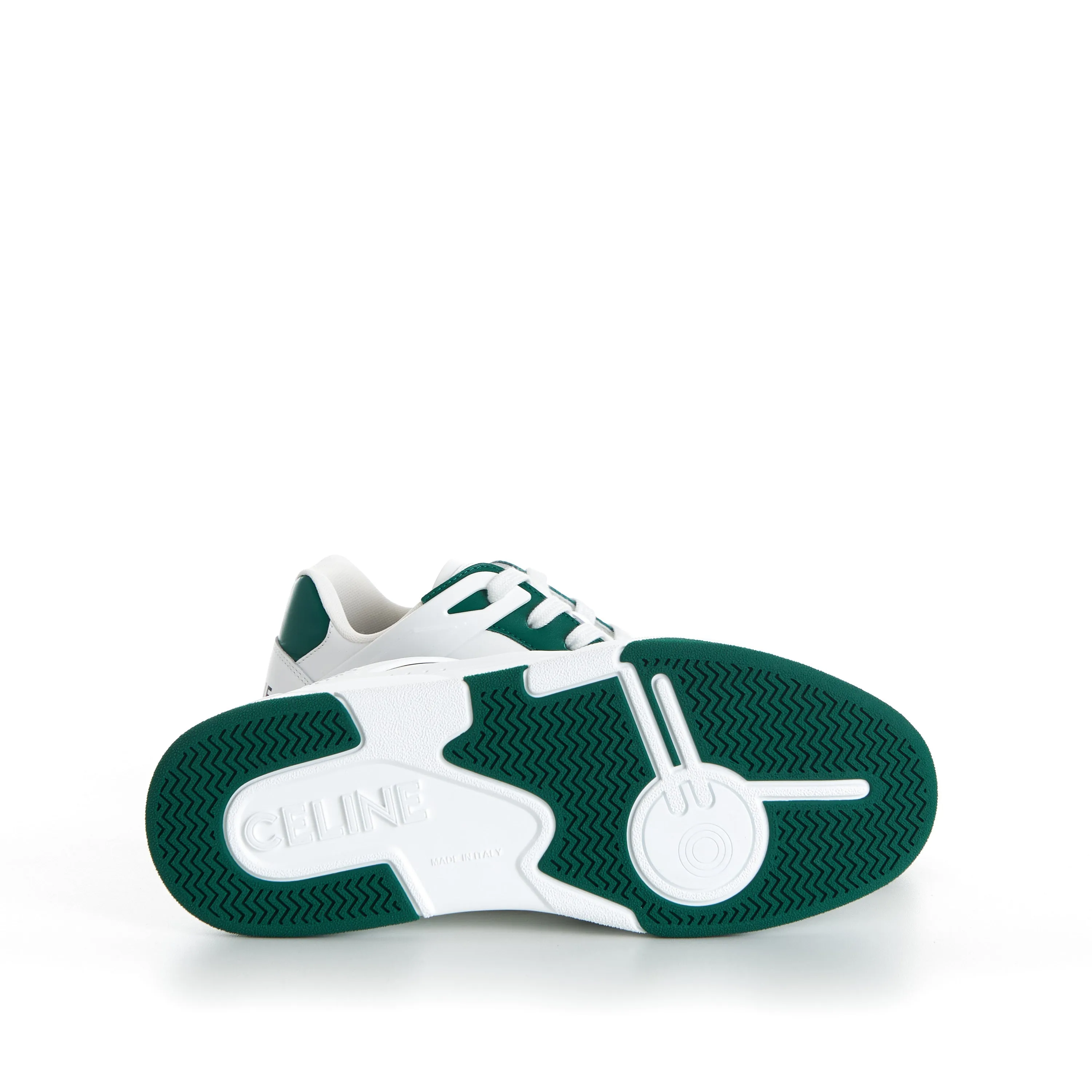 CT-07 Low Top Sneaker - White & Green Leather