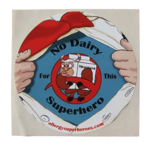 Dairy Allergy Superhero Boy Sticker
