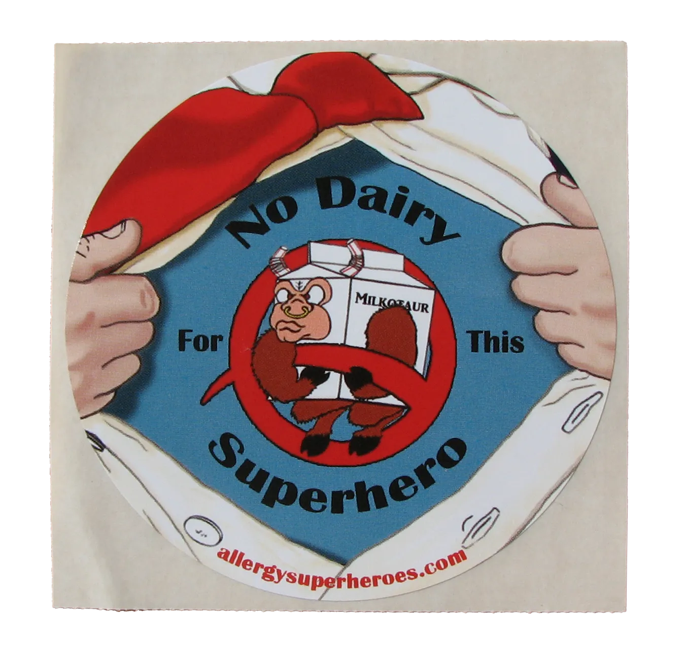 Dairy Allergy Superhero Boy Sticker