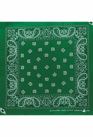 Dark Irish Green Paisley Bandana