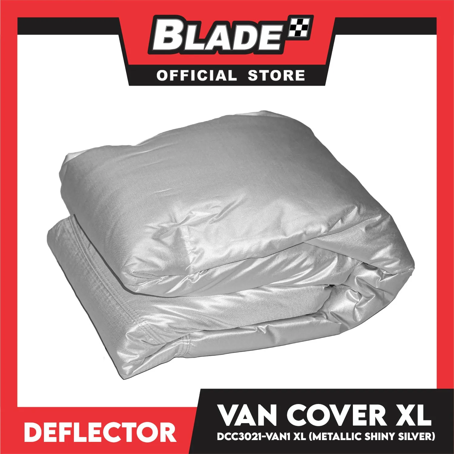 Deflector Water Resistant Car Van Cover DCC30201-VAN1 XL (Metallic Shiny Silver) 4 Sets Clip Locks And Straps, Breathable Car Cover