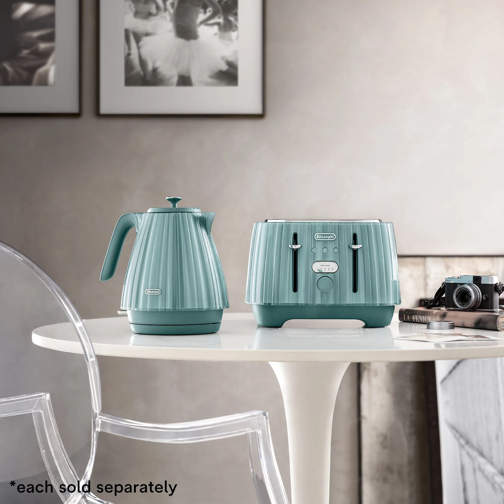 Delonghi Ballerina Kettle And Toaster Set Green