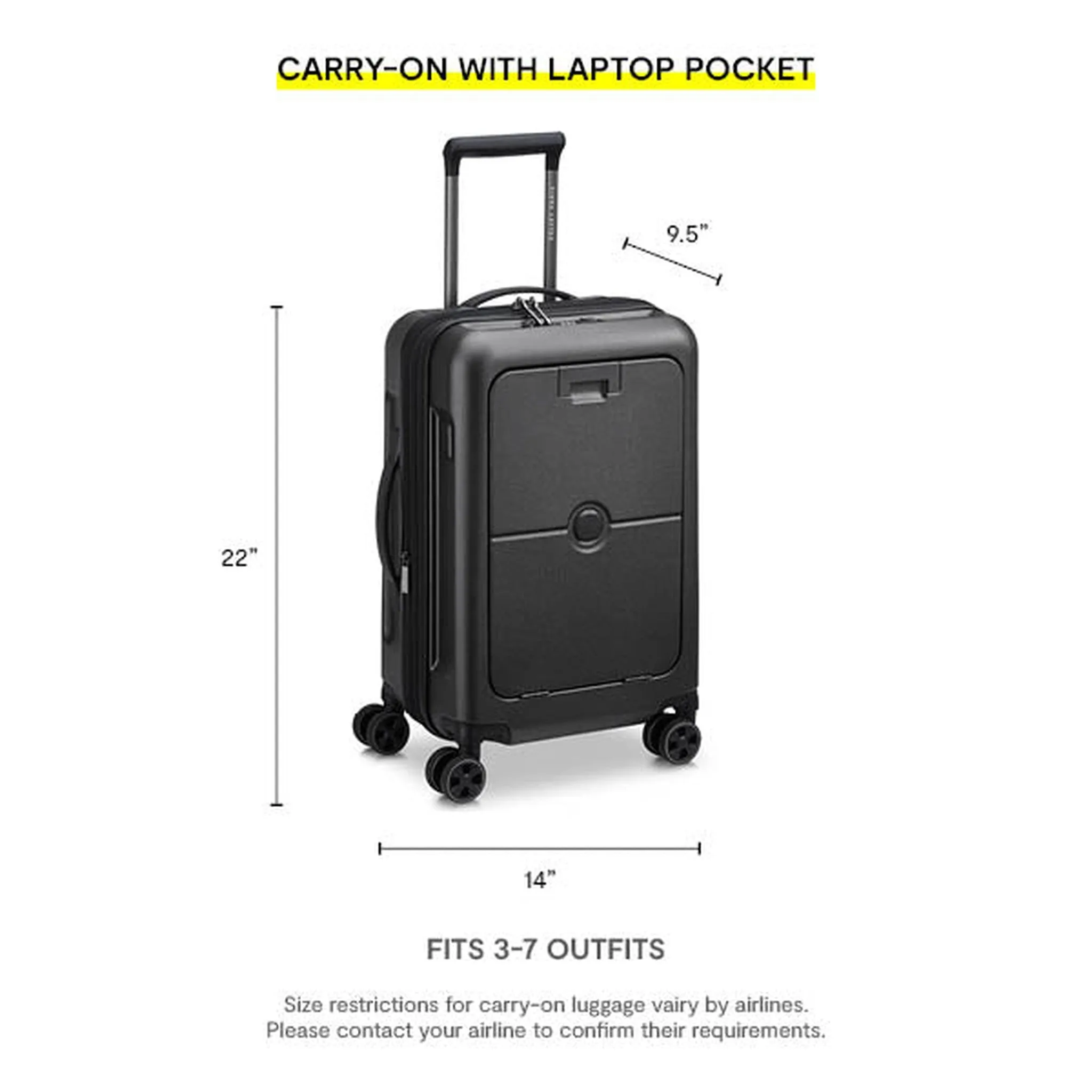 Delsey Turenne 2.0 Business Front Pocket Expandable Spinner Carry-On