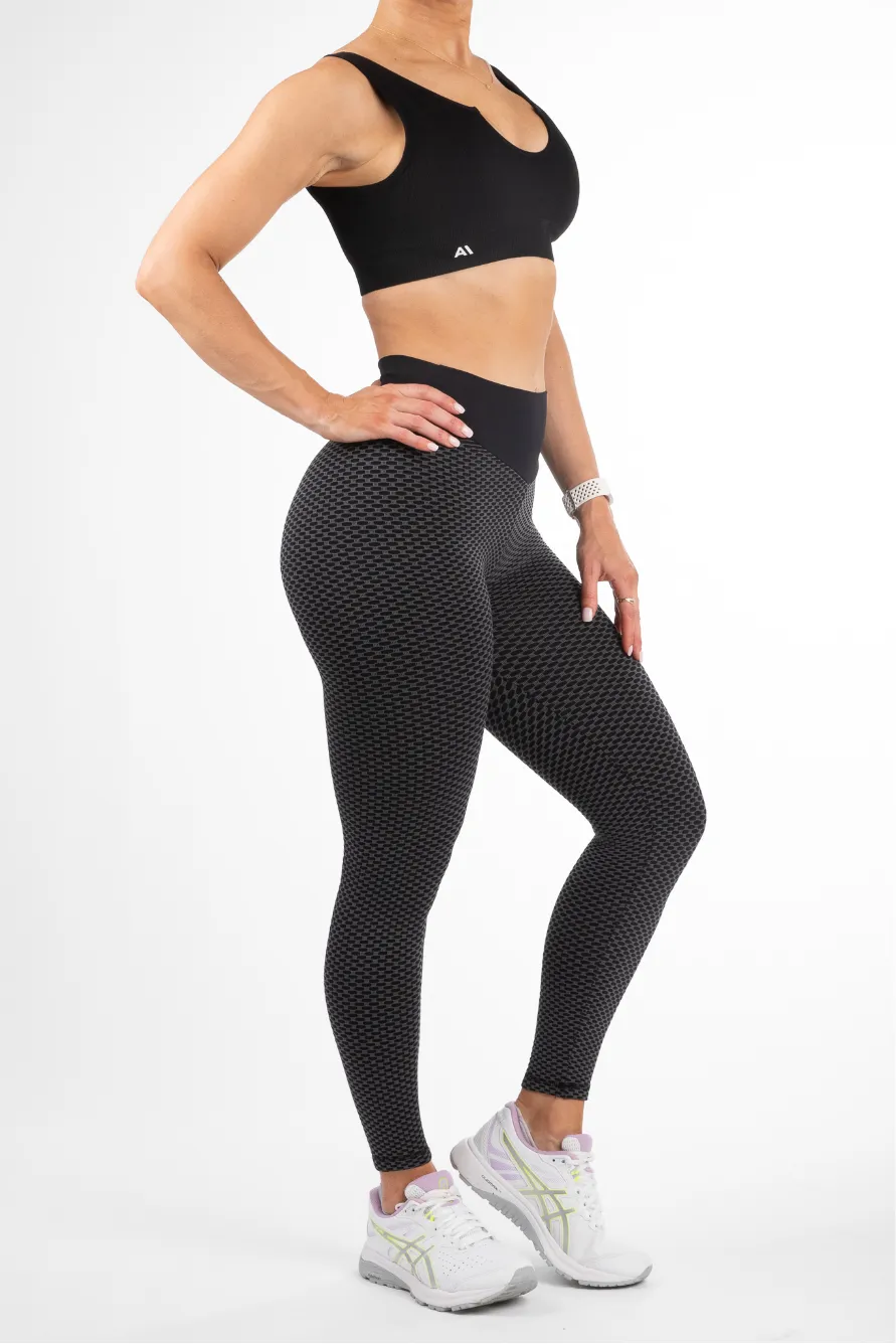 Demi Scrunch Bum Leggings Black/Grey
