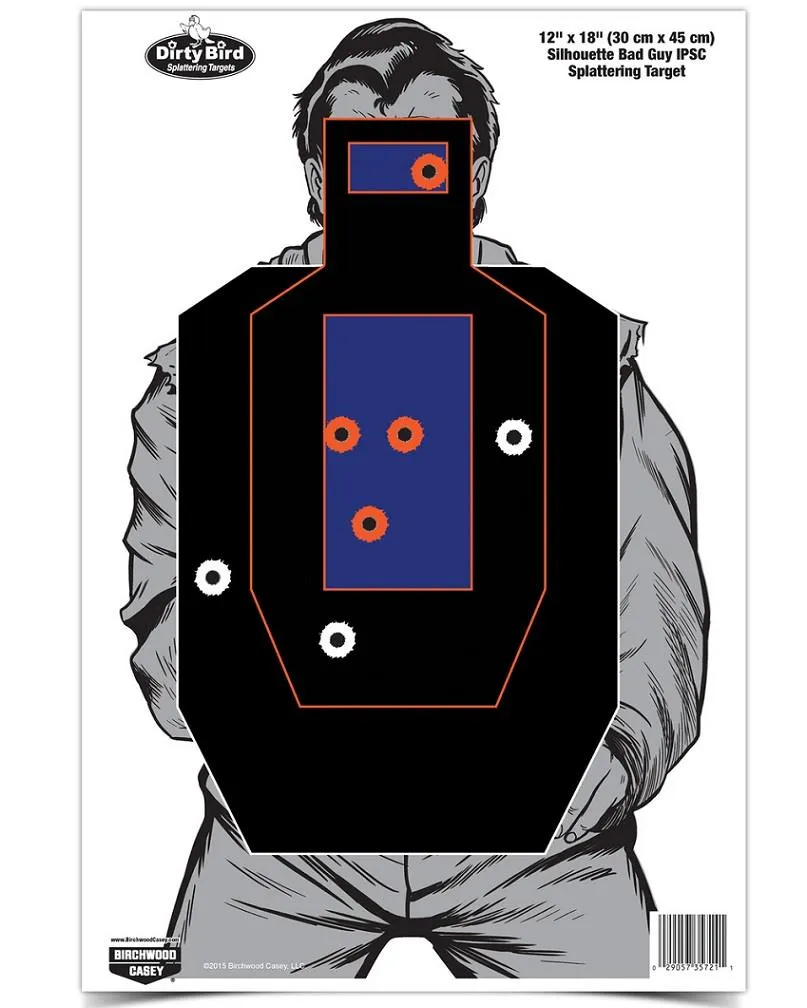 Dirty Bird 12" x 18" Bad Guy IPSC Silhouette Target