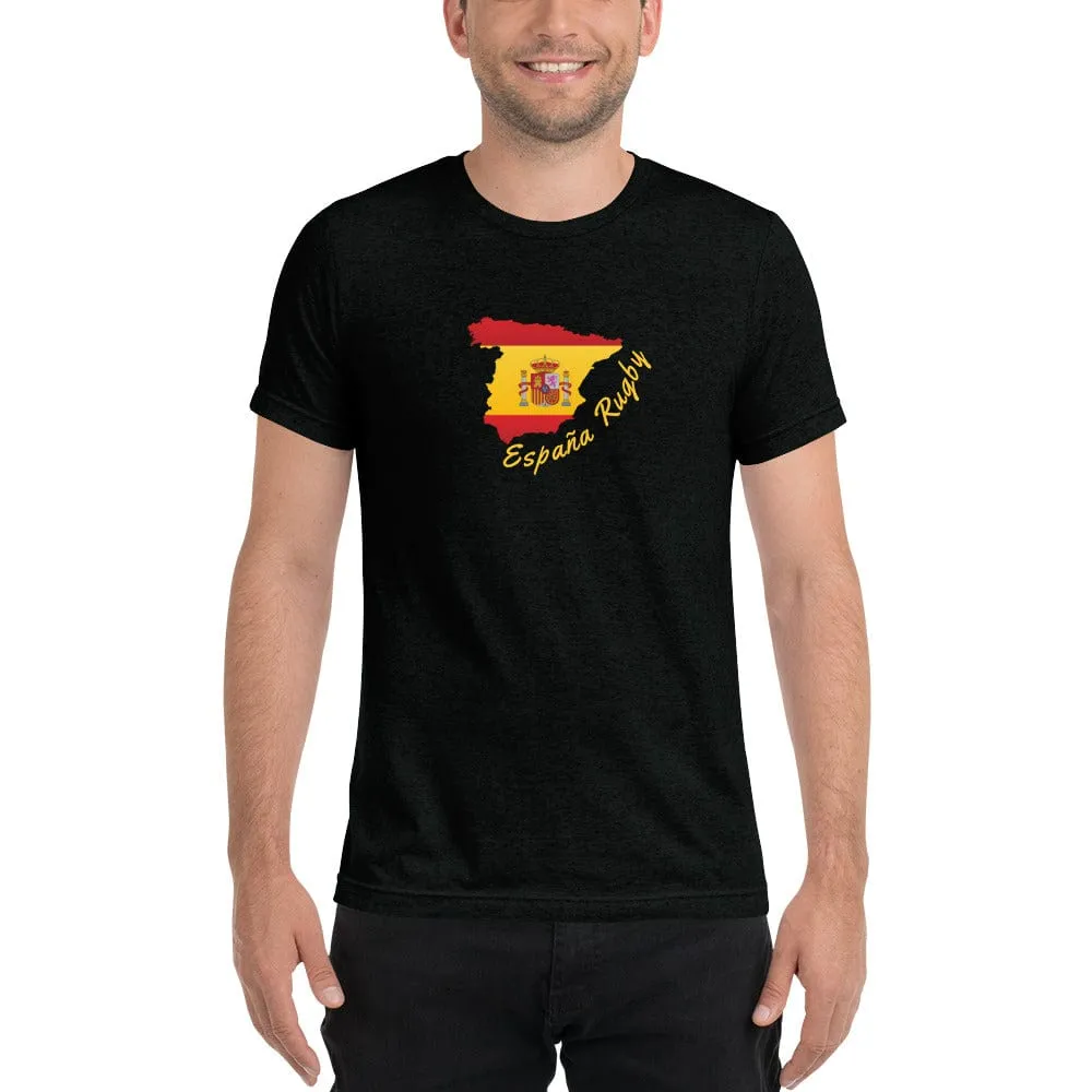 España Rugby Country Shaped Flag T-Shirt