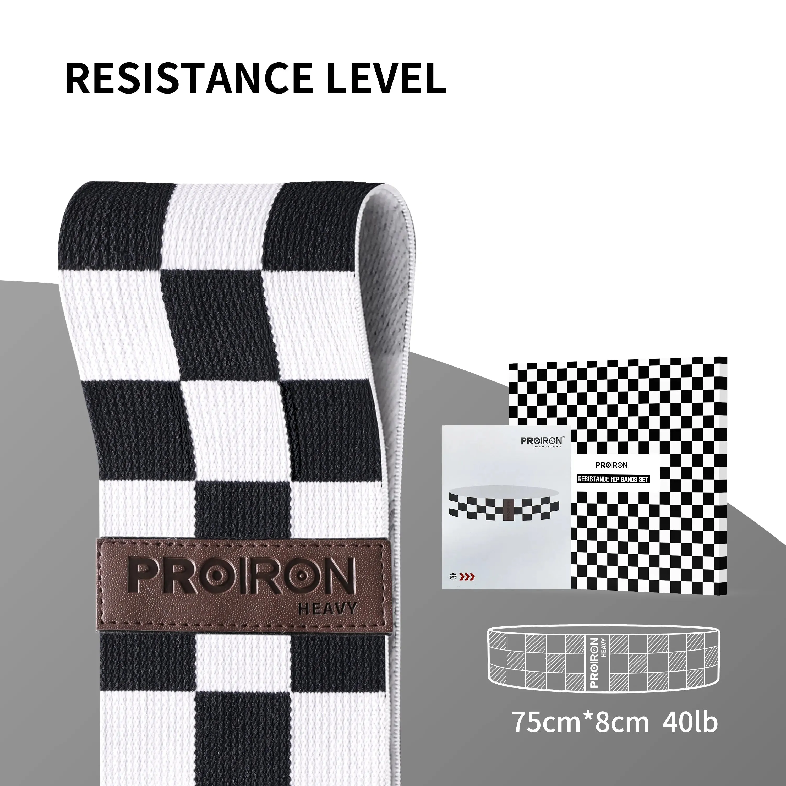 Fashion Resistance Bands - Black & White Trellis Design