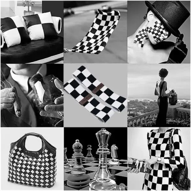 Fashion Resistance Bands - Black & White Trellis Design