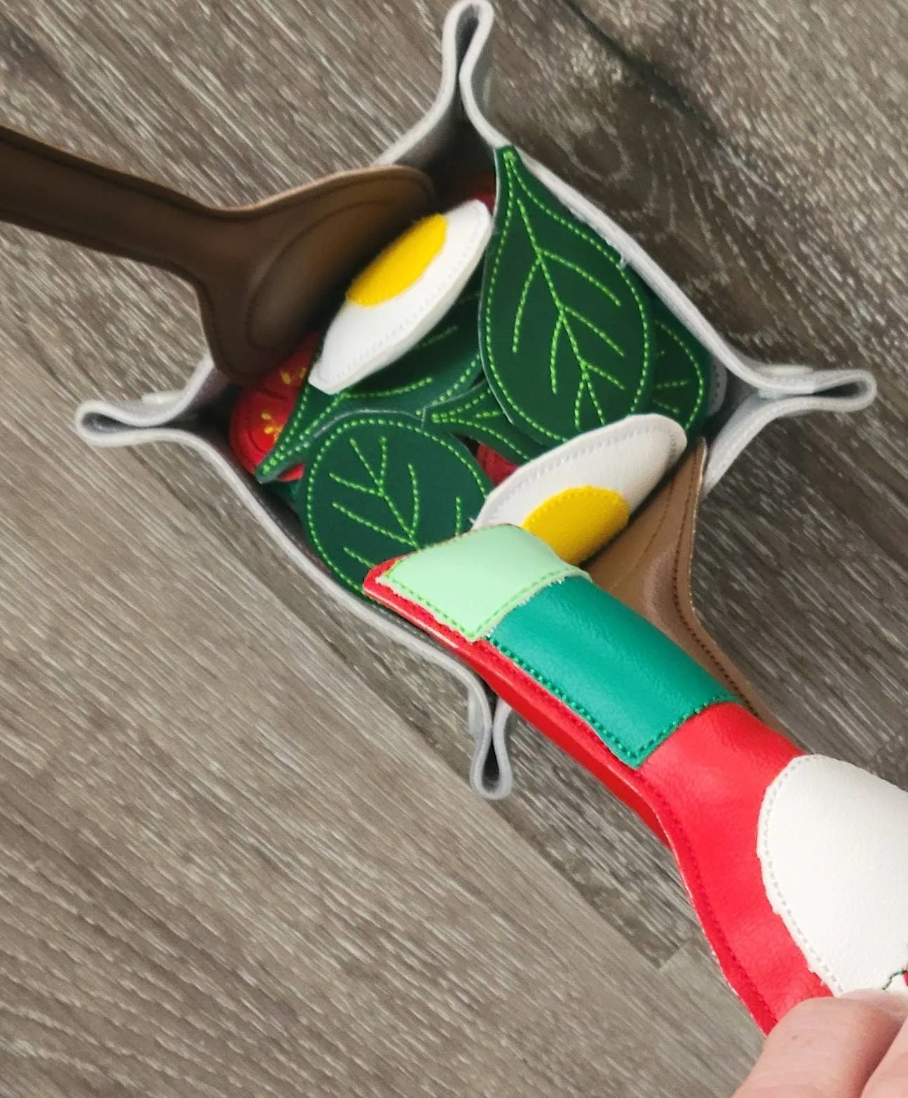 Felt Food Salad - Marine Vinyl Play Food -  pretend play - build your own salad - play kitchen - realistic toy Food - gift for teachers