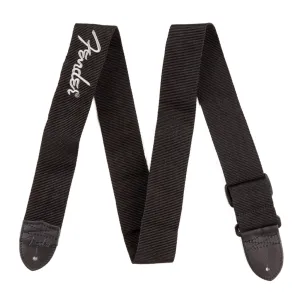 Fender - 2" Black Poly Strap w/ Grey Fender® Logo
