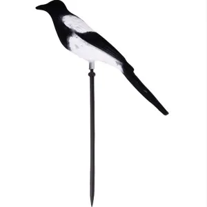 Flocked Magpie Decoy On Plastic Pole