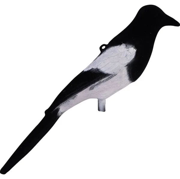 Flocked Magpie Decoy On Plastic Pole